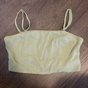 PacSun Kendal & Kylee XS sage green cropped open back top